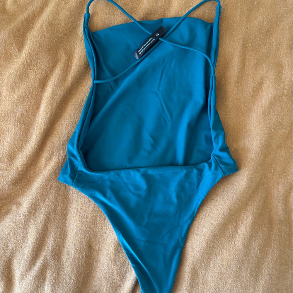 Classic Scoop-Back One-Piece Swimsuit in Teal - Picture 2 of 5